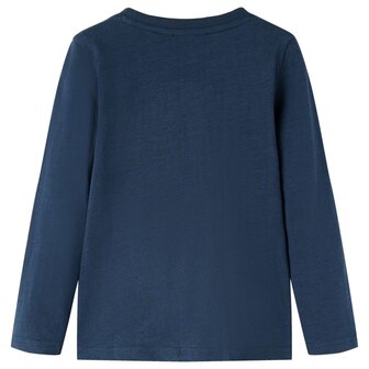 Kindershirt met lange mouwen 92 gem&ecirc;leerd marineblauw 2