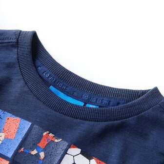 Kindershirt met lange mouwen 92 gem&ecirc;leerd marineblauw 3