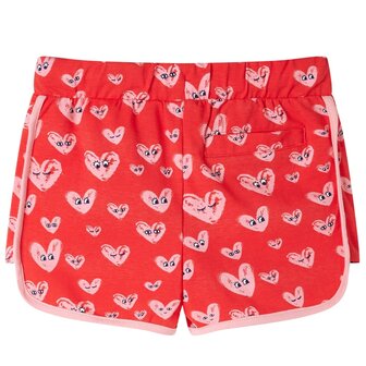 Kindershort met trekkoord 128 rood 2