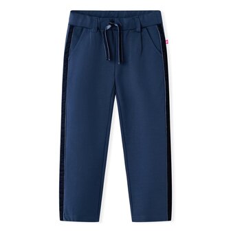 Kinderbroek met zwarte bies 104 marineblauw 1