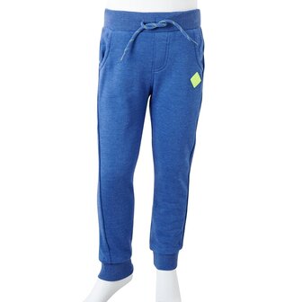 Kinderjoggingbroek 104 gem&ecirc;leerd blauw 8