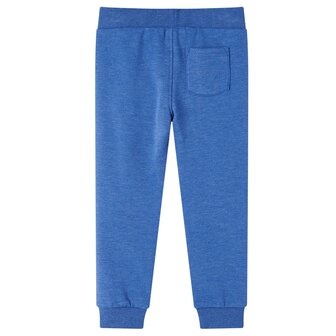 Kinderjoggingbroek 116 gem&ecirc;leerd blauw 2