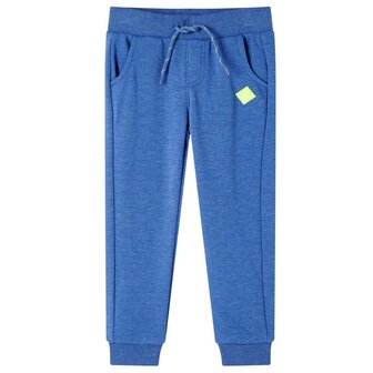 Kinderjoggingbroek 128 gem&ecirc;leerd blauw 1