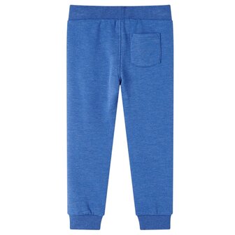 Kinderjoggingbroek 140 gem&ecirc;leerd blauw 2