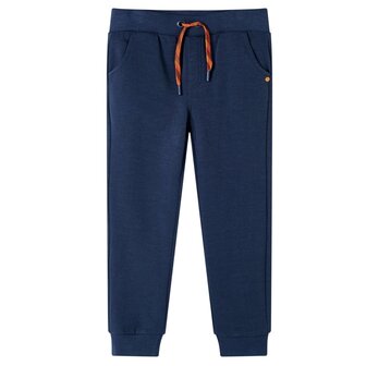 Kinderjoggingbroek 116 gem&ecirc;leerd marineblauw 1