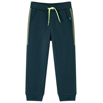 Kinderjoggingbroek met trekkoord 92 mosgroen 1