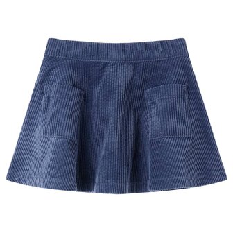 Kinderrok met zakken ribfluweel 92 marineblauw 1