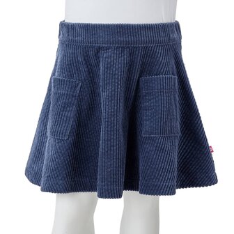 Kinderrok met zakken ribfluweel 104 marineblauw 8