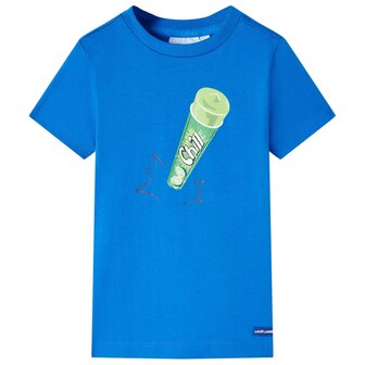 Kindershirt 116 felblauw 1