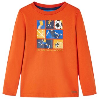 Kindershirt met lange mouwen 140 oranje 1