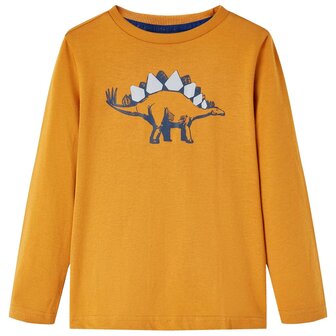 Kindershirt met lange mouwen 104 donkerokerkleurig 1