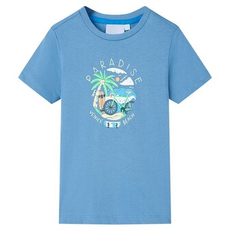 Kindershirt 140 middenblauw 1