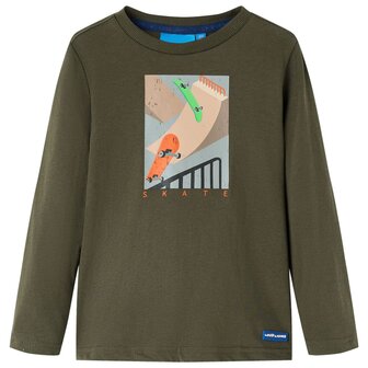 Kindershirt met lange mouwen 104 kakikleurig 1