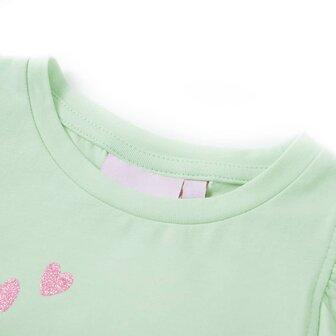 Kindershirt met ruches aan de mouwen 128 zachtgroen 3