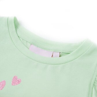 Kindershirt met ruches aan de mouwen 140 zachtgroen 3