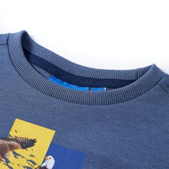 Kindershirt met lange mouwen 128 gem&ecirc;leerd blauw 3