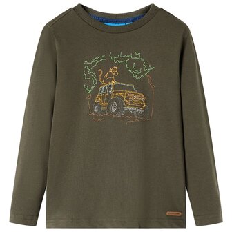 Kindershirt met lange mouwen 116 kakikleurig 1