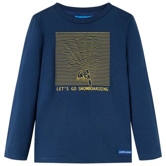 Kindershirt met lange mouwen 140 marineblauw 1