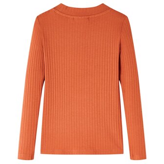 Kindershirt met lange mouwen 116 oranjebruin 2