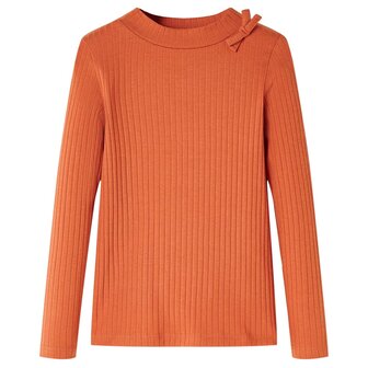 Kindershirt met lange mouwen 128 oranjebruin 1