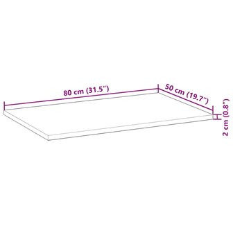 Bureaublad met olieafwerking 80x50x2 cm massief acaciahout 8