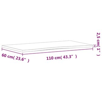 Bureaublad 110x(55-60)x2,5 cm massief beukenhout 8