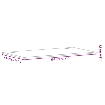 Bureaublad 110x60x1,5 cm massief beukenhout 7