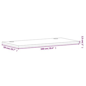 Bureaublad 100x50x2,5 cm massief beukenhout 7