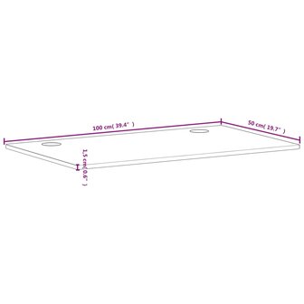 Bureaublad 100x50x1,5 cm massief beukenhout 7