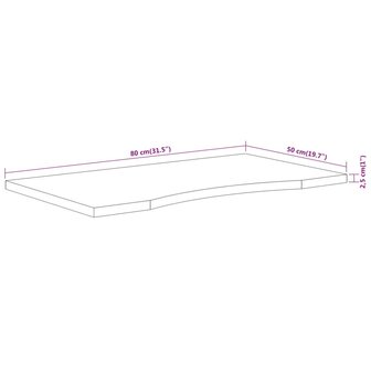 Bureaublad rechthoekig 80x50x2,5 cm massief acaciahout 9