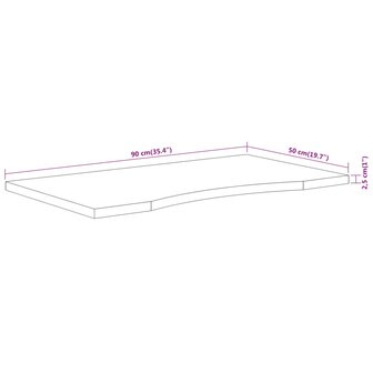 Bureaublad rechthoekig 90x50x2,5 cm massief acaciahout 9