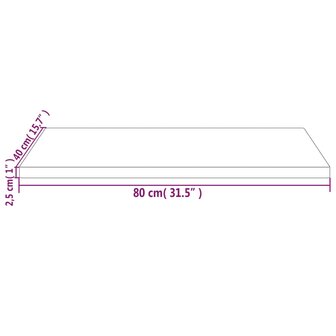 Bureaublad 80x40x2,5 cm massief grenenhout 7