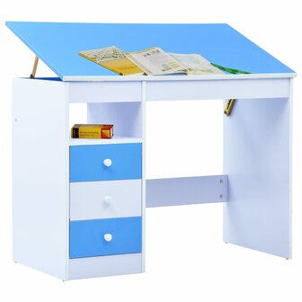 Kindertekentafel/-bureau kantelbaar blauw en wit 2