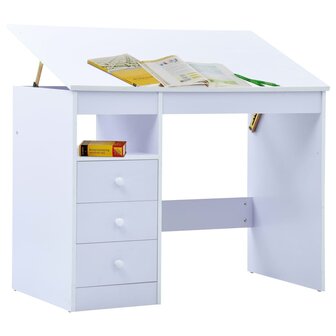 Kindertekentafel/-bureau kantelbaar wit 2