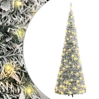 Kunstkerstboom pop-up met sneeuw 200 LED&amp;apos;s 210 cm 1