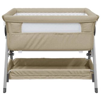 Babybox met matras linnen taupe 3