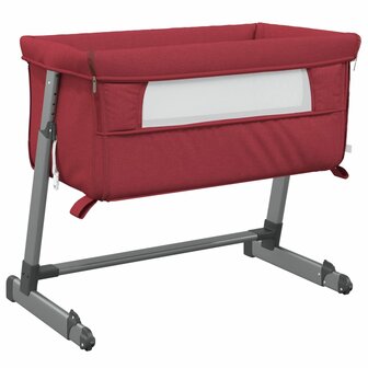 Babybox met matras linnen rood 2