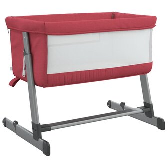 Babybox met matras linnen rood 5