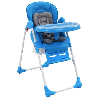 Kinderstoel hoog blauw en grijs  1