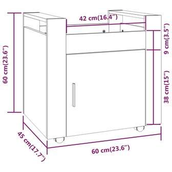 Bureaukastje 60x45x60 cm bewerkt hout wit 11