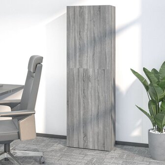 Kantoorkast 60x32x190 cm bewerkt hout grijs sonoma eikenkleurig 1