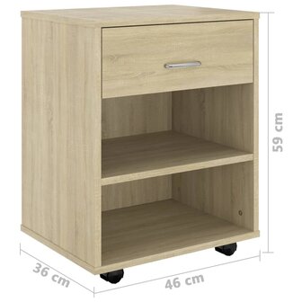 Rolkast 46x36x59 cm bewerkt hout sonoma eikenkleurig 8