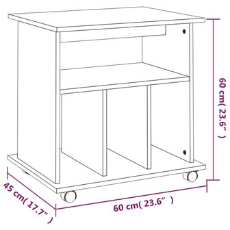 Rolkast 60x45x60 cm bewerkt hout gerookt eikenkleurig 8