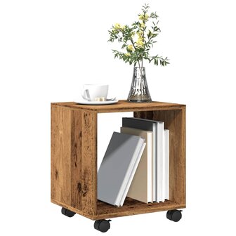 Rolkast 37x33x42,5 cm bewerkt hout oud houtkleurig 4