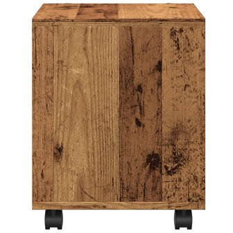 Rolkast 37x33x42,5 cm bewerkt hout oud houtkleurig 6