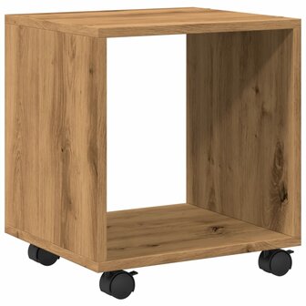 Rolkast 37x33x42,5 cm bewerkt hout artisanaal eikenkleurig 2