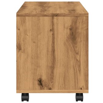 Rolkast 72x33x42,5 cm bewerkt hout artisanaal eikenkleurig 6