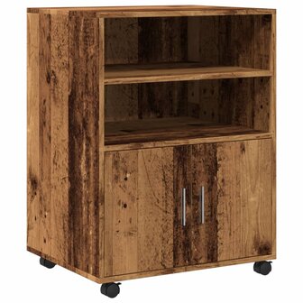 Rolkast 60x48x81 cm bewerkt hout oud houtkleurig 2