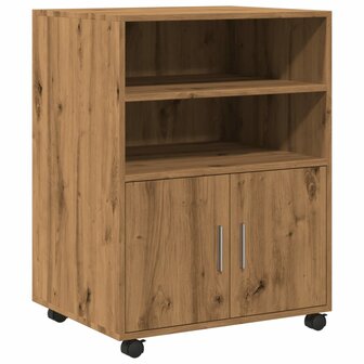 Rolkast 60x48x81 cm bewerkt hout artisanaal eikenkleurig 2