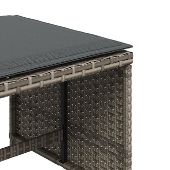 Tuinkrukken 4 st met kussens 41x41x36 cm poly rattan grijs 9